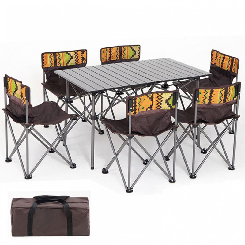 Outdoor portable folding online table and chair set